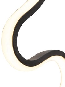 Модерен стенен аплик черен с LED - Plomp