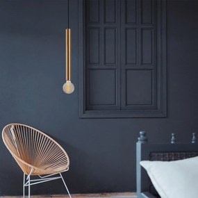 Висящо осветително тяло в златисто с метален абажур ø 4 cm Tempo – Opviq lights