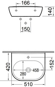 Мивка Studio Bianco Ceramica white-Length 51 cm