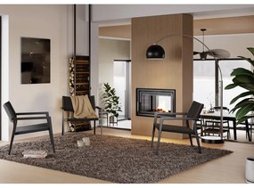 Черен фотьойл с тръстикова плетка Loop - DAN-FORM Denmark