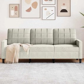 4007642 vidaXL 3-местен диван, кремав, 180 см, кадифе