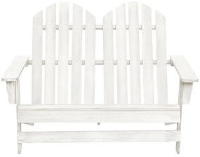 315899 vidaXL 2-местен градински стол "Адирондак", чам масив, бял