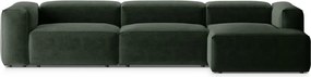 Зелен ъглов диван (десен ъгъл) Bergamo – Cosmopolitan Design