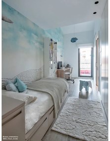 Кремав ръчно изработен памучен детски килим подходящ за пране 90x130 cm Clouds – Lorena Canals