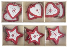 Комплект от 12 висящи декорации със сърце и звезда - Ego Dekor