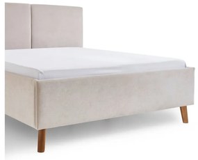 Бежово двойно легло 140x200 cm тапицирано с включена подматрачна рамка Piano – Meise Möbel