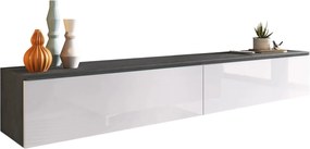 Тапицирано легло  Lowboard D 180-Бяло - антрацит