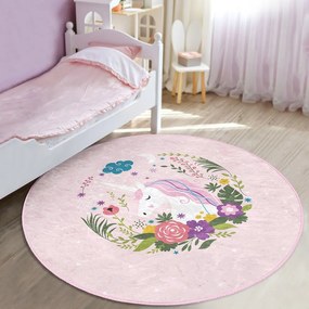 Розов детски килим ø 120 cm Comfort - Mila Home