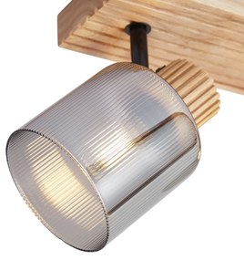 Модерен прожектор дърво с димно стъкло 2 светлини въртящ се и накланящ се - Gracy