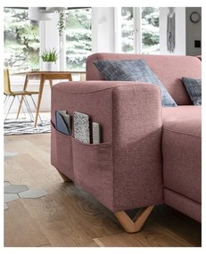 Розов разтегателен/с място за съхранение ъглов диван (десен ъгъл/U форма) Classy Sophie – Miuform