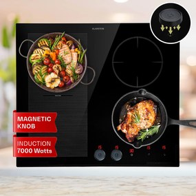 Klarstein Magnichef 4, вграден индукционен плот, 4 зони, 7000W, стъклокерамика