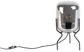 Интелигентна дизайнерска настолна лампа черна с опушено стъкло с wifi A60 - Bliss