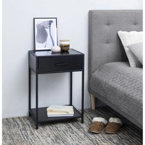 Черно нощно шкафче Seaford - Actona