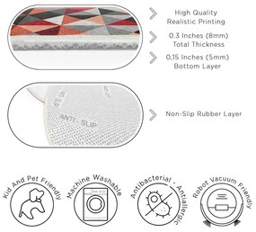 Червено-сив кръгъл килим подходящ за пране ø 120 cm Ignite – Mila Home