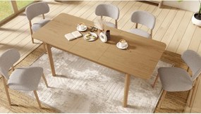 АЛMО Бежово лате (тъкан Монза 60)/рамка лакиран дъб - ДЪРВЕН СТОЛ БУКЛЕ ЗА ДНЕВНА, ТРАПЕЗАРИЯ, КУХНЯ РЕТРО