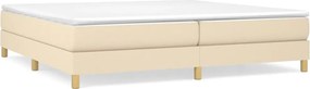 3120643 vidaXL Рамка за легло с пружини, кремава, 200x200 см, плат