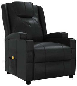 321311 vidaXL Масажен стол, черен, изкуствена кожа