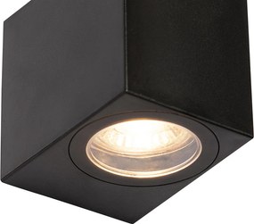 Смарт външна стенна лампа черна IP65 вкл. Wifi GU10 50mm - Baleno