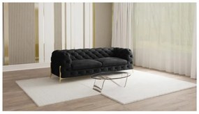 Черен кадифен диван 225 cm Chelsea Bis – Ropez