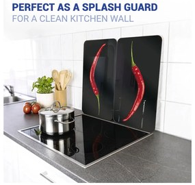 Комплект от 2 стъклени капака за печка , 52 x 30 cm Peperoni - Wenko