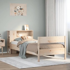 3322969 vidaXL Легло с рафтове за книги, без матрак, 90x190 см, бор масив