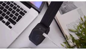 Черна LED настолна лампа (височина 38 cm) Octagon One – Gingko