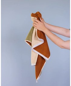 Кафява памучена кърпа от тери 50x100 cm Block – Hübsch