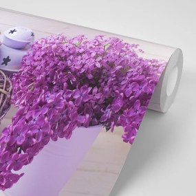 Фототапет – Плетено сърце с люляк