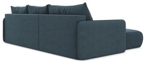 Син разтегателен ъглов диван с място за съхранение (ляв ъгъл) Nanea – Makamii
