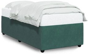 3284973 vidaXL Рамка за легло без матрак, тъмнозелена, 80x200 см, кадифе