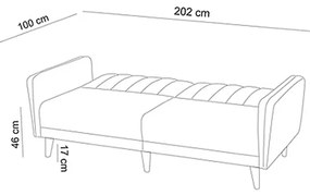 Диван Самуел III 071-000450 цвят крем