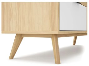 Нисък скрин с дъбов декор в естествен цвят 140x81 cm Elfa - Marckeric