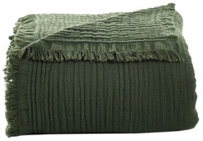 Тъмнозелена муселинова покривка за легло 200x250 cm - Mijolnir