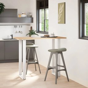 4013241 vidaXL Крака за бар маса, U-образни, 2 бр., бели, 40 x (110-111) см, стомана