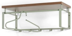 Кафява/сиво-зелена метална стенна закачалка с рафт 70 cm Rex – Spinder Design
