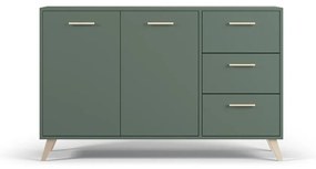 Зелен нисък скрин 140x86 cm Burren - Cosmopolitan Design