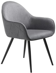 Сив тапициран трапезен стол с подлакътници Minto – Unique Furniture