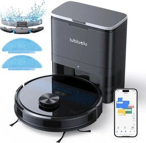 Втора ръка: Прахосмукачка робот със станция Lubluelu SL60 Plus, 42W, Моп, LiDAR, Автономия 120 минути, 2600 mAh, Черен