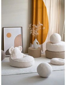 Кремав детски пуф от букле Bear – Wigiwama