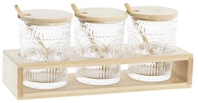 Захарница DKD Home Decor Кристал Бамбук Боросиликатно Стъкло (28 x 10 x 13,5 cm) (300 ml)