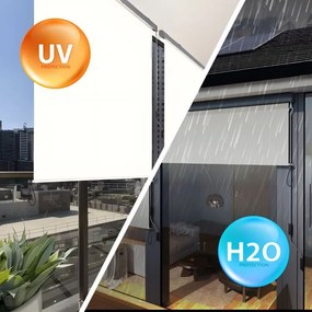 Вертикална тента за балкон 171 x 240 cm - засенчваща ролетна щора за балкон и тераса, бежова