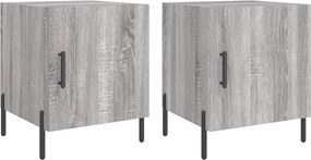 827593 vidaXL Нощни шкафчета, 2 бр, сив сонома, 40x40x50 см, инженерно дърво
