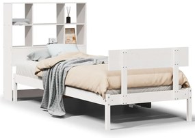 3321803 vidaXL Легло с етажерка за книги, без матрак, 90x200 см, бор масив