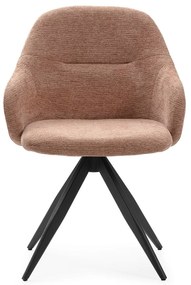 Светлокафяви тапицирани трапезни столове в комплект с подлакътници 2 бр. Tamara – Marckeric