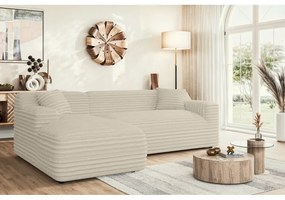 Бежов ъглов диван от рипсено кадифе (ляв ъгъл) Martin – Ropez