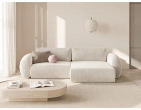 Кремав кадифен сгъваем/с място за съхранение ъглов диван Tonale – Cosmopolitan Design