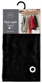Черна памучна кърпа от тери 50x50 cm Cuistot – douceur d'intérieur