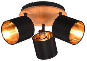 Прожектор в черен и естествен цвят ø 12 cm Tommy – Trio