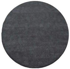 Модерен кръгъл килим в черно 133X133