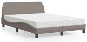 3208368 vidaXL Легло с матрак, таупе, 120x200 см, плат